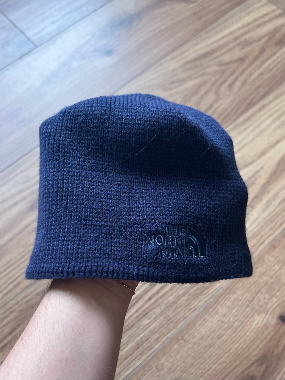 The North Face Youth Bones Recycled Beanie Navy Blue Size M Medium Fleece Lined